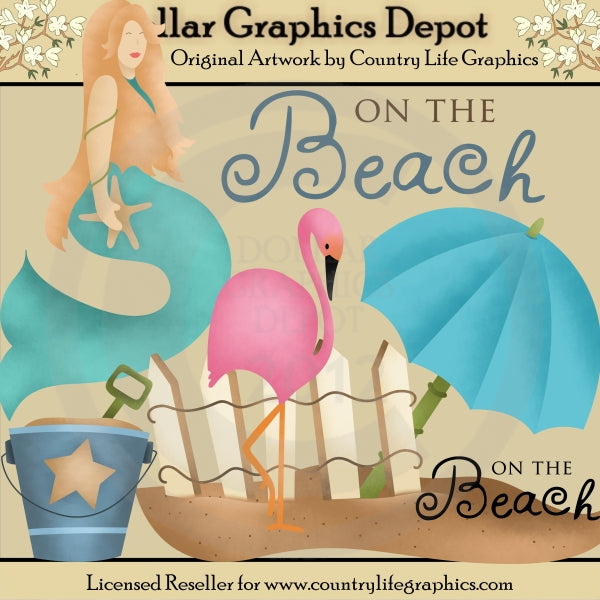 On The Beach 1 - Clip Art