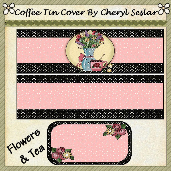 ~Flores y té~ Lata de café internacional *ctc66
