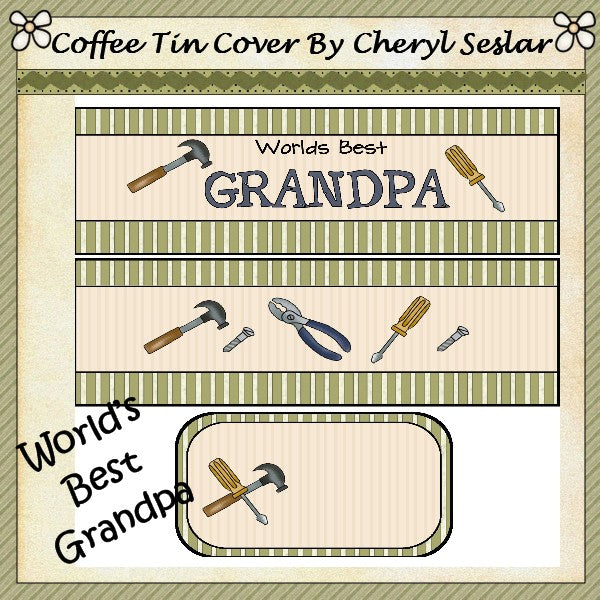 ~Worlds Best Grandpa~ International Coffee Tin  *ctc.35