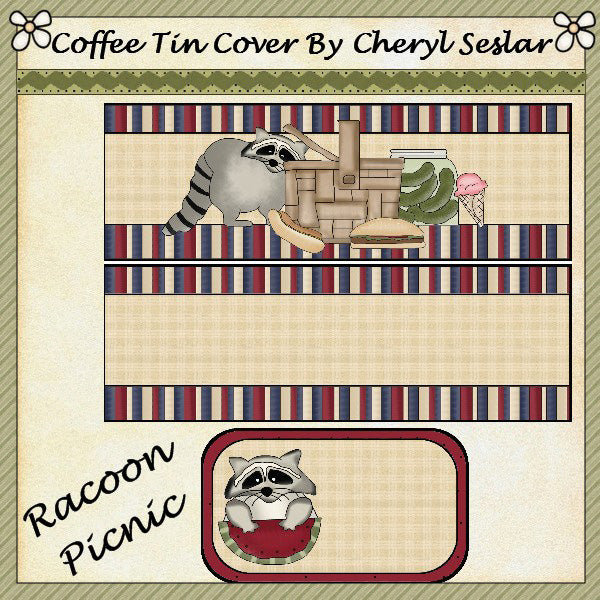 ~Picnic de mapache~ Lata de café internacional *ctc42