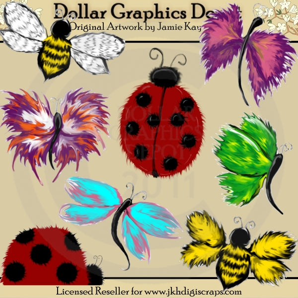 Painted Bugs - Clip Art
