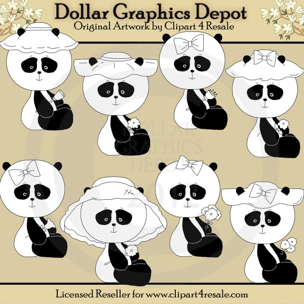 Panda Bears - Digital Stamps