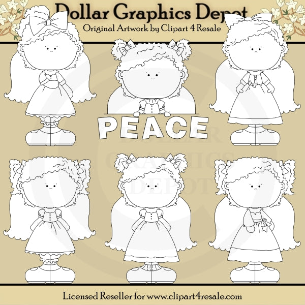 Peace Angels - Digital Stamps
