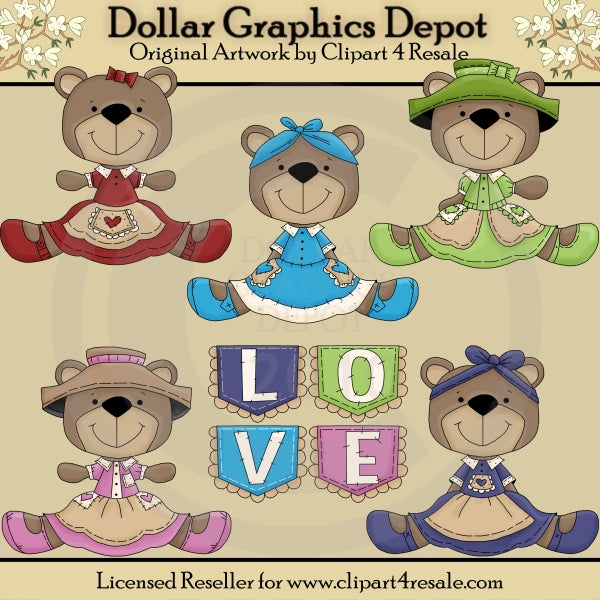 Pockets of Love Bears - Clip Art - DCS Exclusive