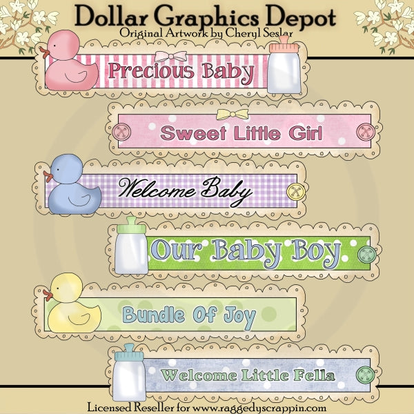 Precious Baby Doodle Titles - Clip Art