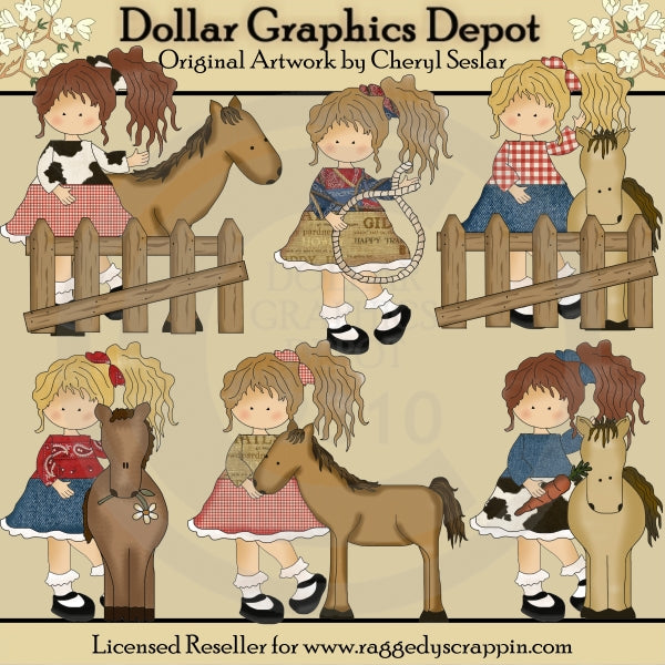Pretty Cowgirls - Clip Art - DCS Exclusive
