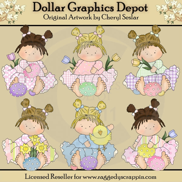 Pretty Girls - Easter - Clip Art - DCS Exclusive