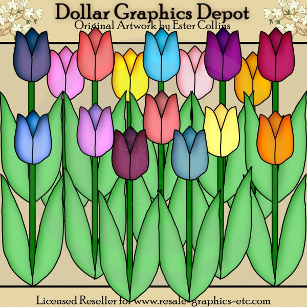 Pretty Tulips - Clip Art