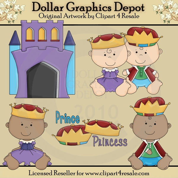 Prince and Princess Babies - Clip Art - DCS Exclusive