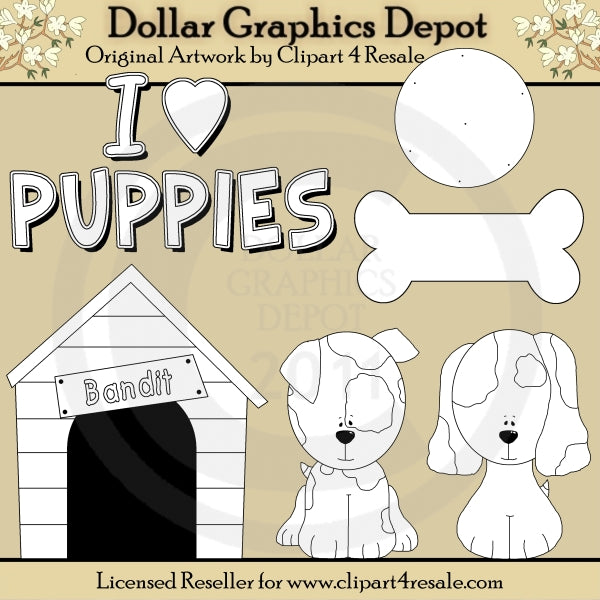 Puppies - Digital Stamps - DCS Exclusive