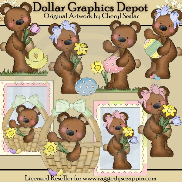 Raggedy Bears - Easter - Clip Art & Printables