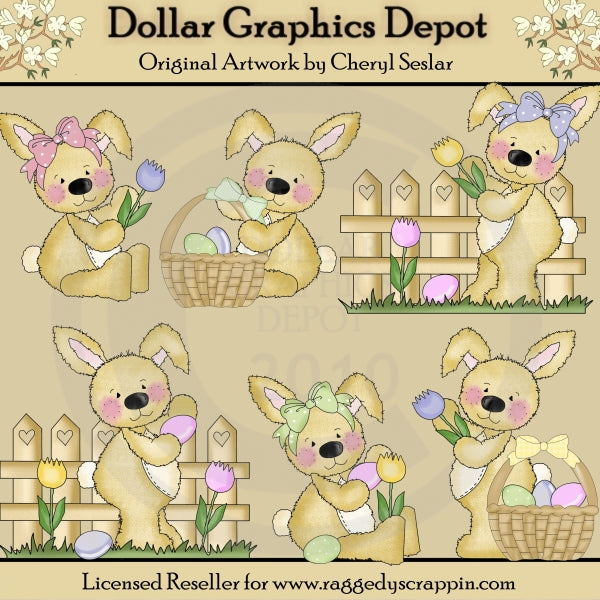 Raggedy Bunnies - Easter Daze - Clip Art