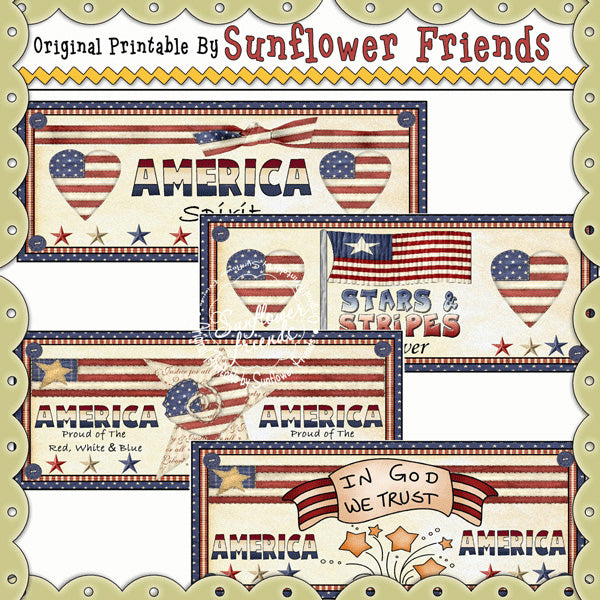 Americana Soup Can Labels...Set of 4  (One)