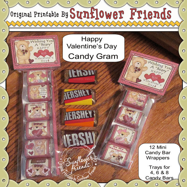 Beary Valentine Candy Gram_Mini Candy Bars