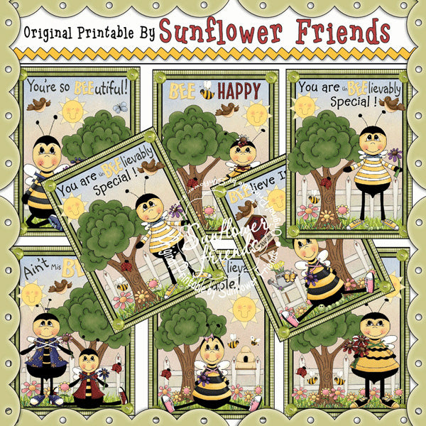 ~BEE~ Conjunto de 8 tarjetas/imanes de bolsillo