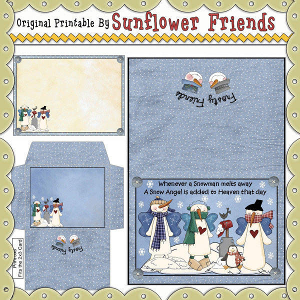 Snowman Card & Envelope   (Set 102F)