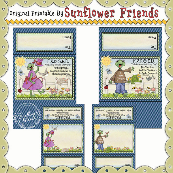 FROGED Tri-Fold Note Cards        (Set #5)