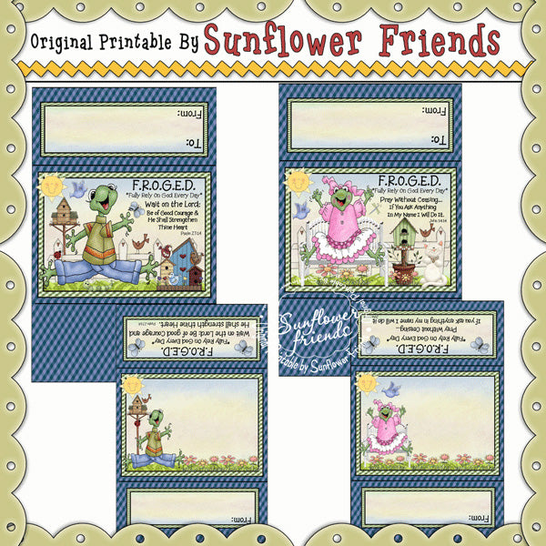 FROGED Tri-Fold Note Cards   (Set # 1)