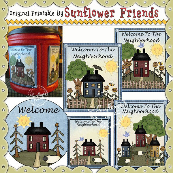 ~Welcome Neighbor~ Folgers Coffee Can Label