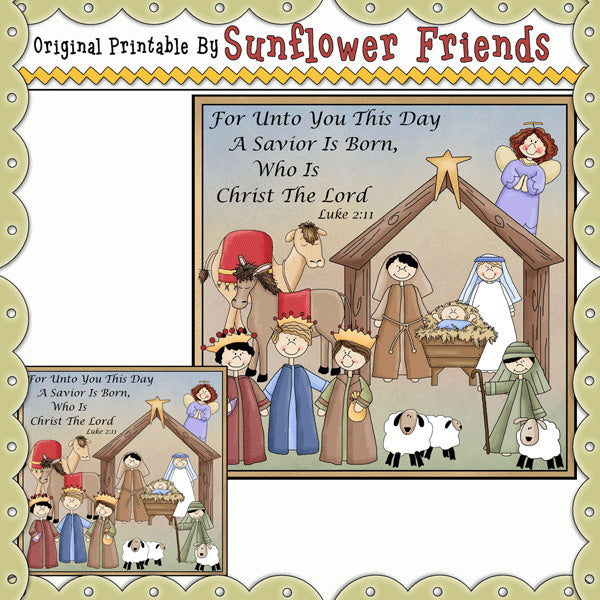 `Christmas Nativity~ Glass Block & Tlle Set  (Texp_01)