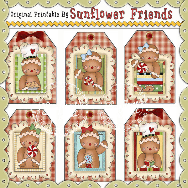 Gingerbread Wishes...Set of 6 Gift Tags