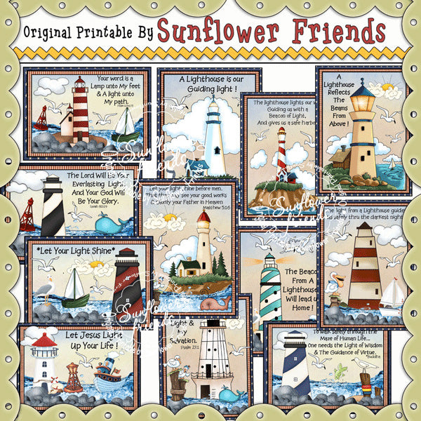 Lighthouses Popcorn Wrappers...Set of 12
