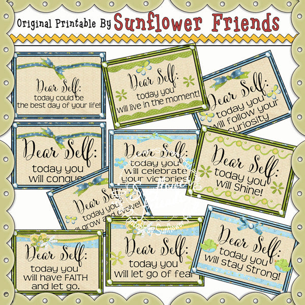 Dear Self...Set of 10 Magnets / Pocket Cards