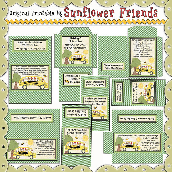 School Bus Driver~~ 10 Piece Printable Set