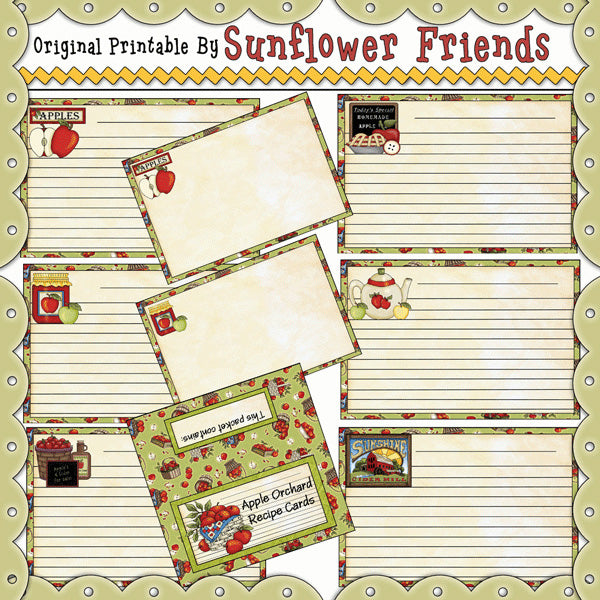 Apple Orchard...Set of 12 Recipe Cards (B)
