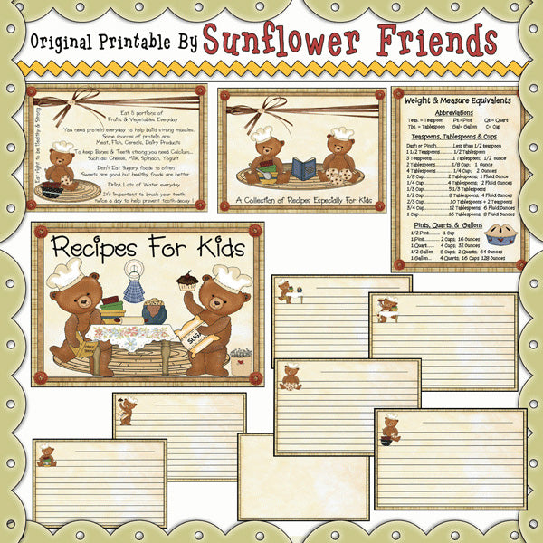 Recipes For Kids  Recipe Book & Cards Set