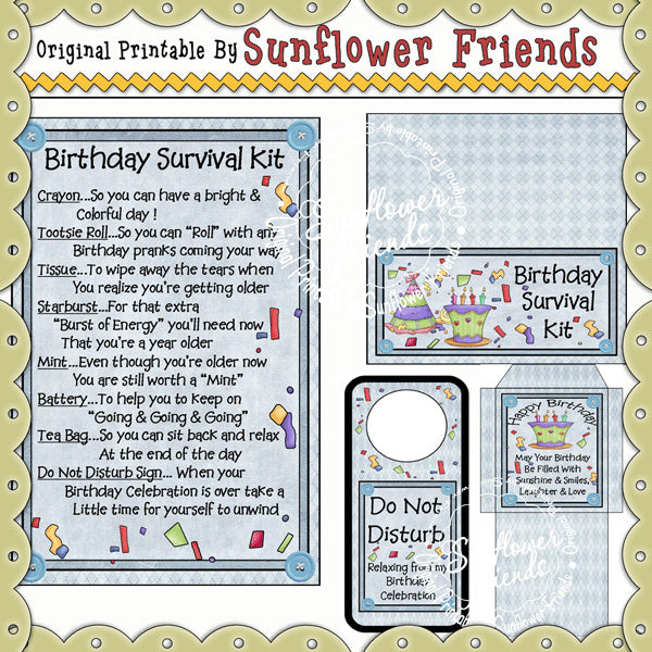 Kit di sopravvivenza per compleanno