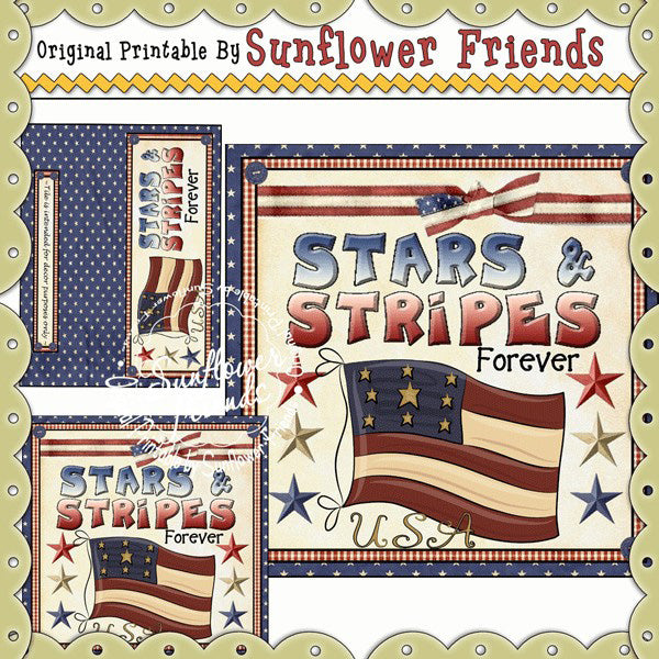 Stars & Stripes Forever  Glass Block & Tile Set  (41)