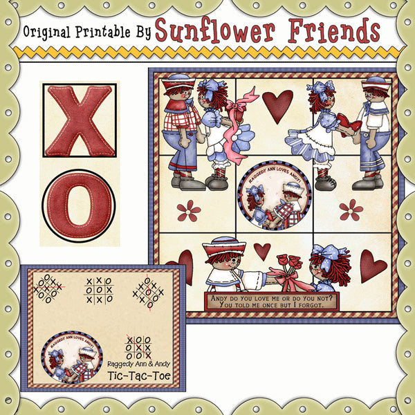 Juego de tres en raya Raggedy Ann y Andy *TTT315