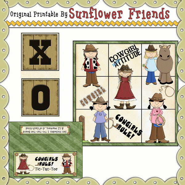Cowgirls Rule   Tic-Tac-Toe Set    *TTT_327