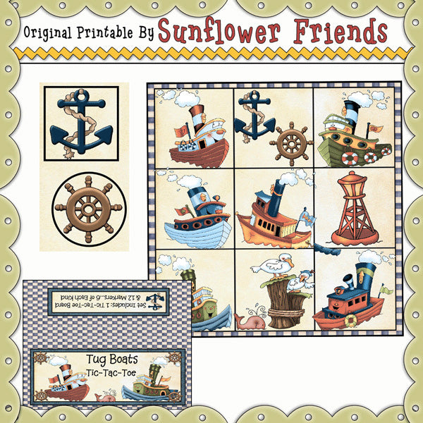 Tug Boats  Tic-Tac-Toe Set   *TTT331