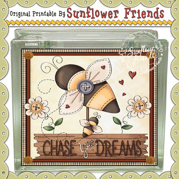 Chase Your Dreams  Glass Block & Tile Set (TGB58)