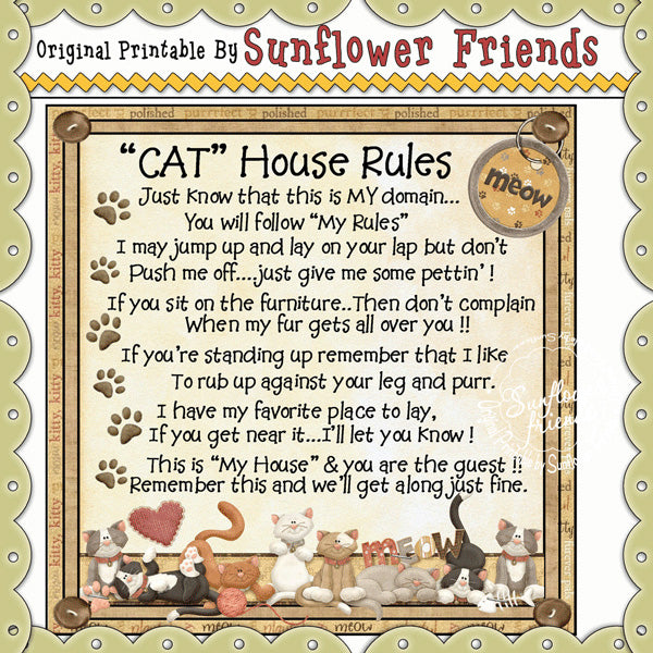 Cat House Rules  4x4 & 6x6 Tiles