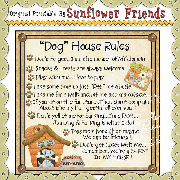 Reglas de la casa del perro... Azulejos 4x4 y 6x6