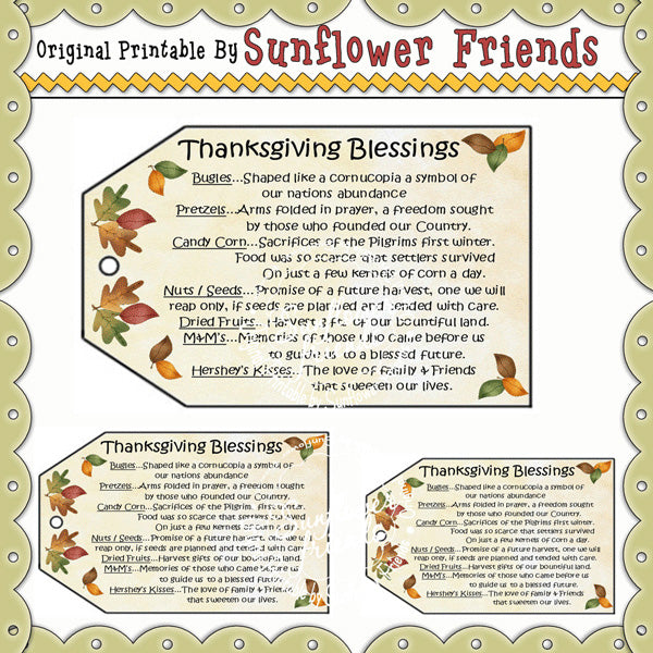 Thanksgiving Blessings Tags