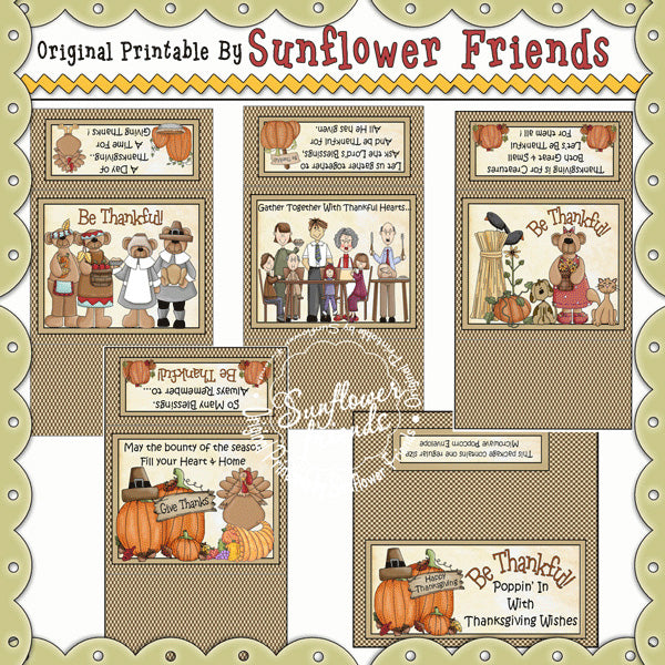 Thanksgiving Popcorn Wrappers...Set of 4