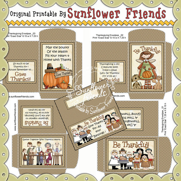 Thanksgiving Cocoa Envelopes & Toppers...Set of 4