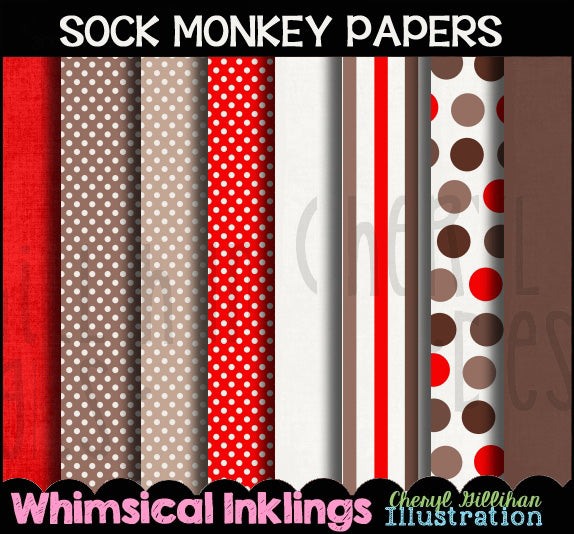 Sock Monkey Babies...Background / Papers