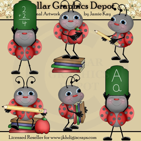 School Ladybugs - Clip Art