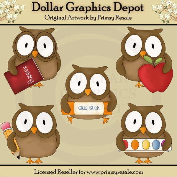 School Owls - Clip Art
