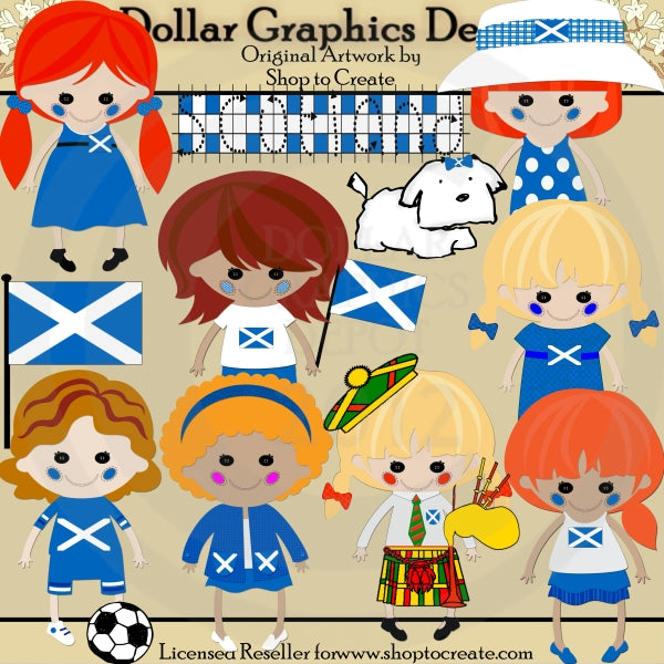 Muñecas Escocesas - Clipart