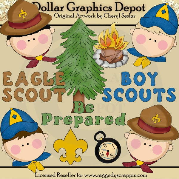 Scouting Boys - Clip Art