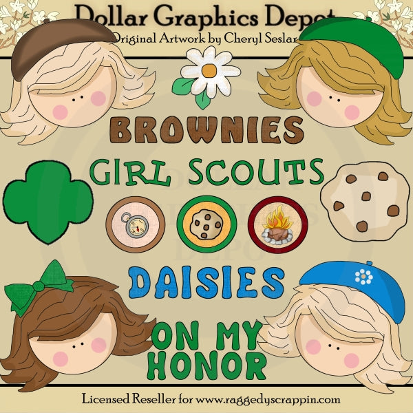 Ragazze scouting - ClipArt