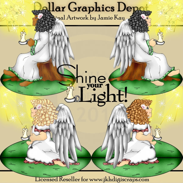 Shine Your Light Angels - Clip Art