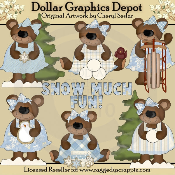 Snow Much Fun Bears - Clip Art - *DCS Exclusive*