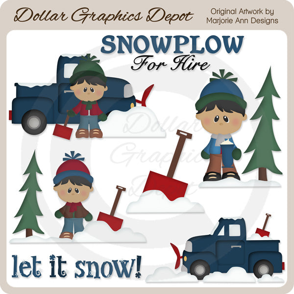 Snowplow For Hire 2 - Clip Art